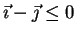 $ \vec{\imath} - \vec{\jmath} \leq 0$