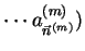 $ \cdots a^{(m)}_{\vec{n}^{(m)}})$