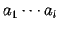 $ a_1 \cdots a_l$