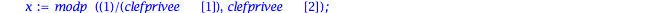 choix := proc (n::integer, p::integer) local clefprivee, clefpublique, t, x, i; t := 1; clefprivee := []; for i to n+1 do x := rand(t .. t+p)(); t := t+x; clefprivee := [x, op(clefprivee)] end do; cle...