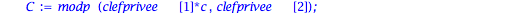 dechiffrement := proc (c, clefprivee) local L, C; C := modp(clefprivee[1]*c, clefprivee[2]); L := sacadosglouton([seq(clefprivee[i], i = 3 .. nops(clefprivee))], C)[2]; return L end proc