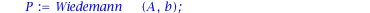 solution := proc (A, b) local P, Pmoins; P := Wiedemann(A, b); Pmoins := quo(P-tcoeff(P), tcoeff(P)*X, X); return evalm(-`&*`(value(Eval(Pmoins, X = A)), b)) end proc