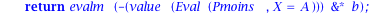 solution := proc (A, b) local P, Pmoins; P := Wiedemann(A, b); Pmoins := quo(P-tcoeff(P), tcoeff(P)*X, X); return evalm(-`&*`(value(Eval(Pmoins, X = A)), b)) end proc