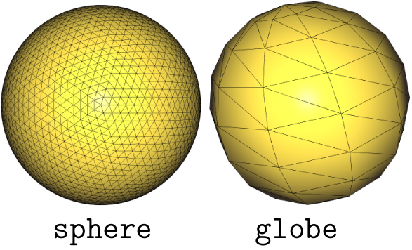 globe and sphere 3D meshes
