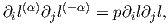 ∂il(α)∂jl(- α) = p∂il∂jl,  