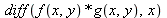diff(`*`(f(x, y), `*`(g(x, y))), x)
