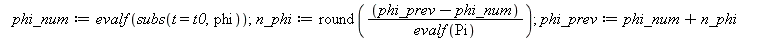 rear_axle := proc (f, g, t, t0) local theta, theta_num, n_theta, phi, phi_num, n_phi, x, y; global theta_prev, phi_prev; theta := arctan(diff(g, t), diff(f, t)); theta_num := evalf(subs(t = t0, theta)...