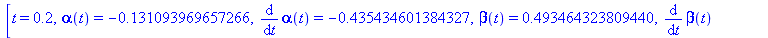 [t = .2, alpha(t) = HFloat(-0.13109396965726605), diff(alpha(t), t) = HFloat(-0.43543460138432694), beta(t) = HFloat(0.49346432380943966), diff(beta(t), t) = HFloat(2.0594316355741085)]