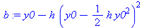 `+`(y0, `-`(`*`(h, `*`(`^`(`+`(y0, `-`(`*`(`/`(1, 2), `*`(h, `*`(`^`(y0, 2)))))), 2)))))