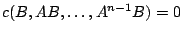 $c(B,AB,\ldots,A^{n-1}B)=0$
