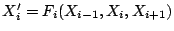 $X_{i}'=F_{i}(X_{i-1},X_{i}, X_{i+1})$
