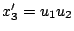 $x_{3}'= u_{1}u_{2}$