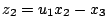 $z_{2}=u_{1}x_{2} - x_{3}$