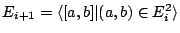 $E_{i+1}=\langle [a,b] \vert (a,b)\in E_{i}^{2}\rangle$