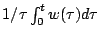 $1/\tau\int_{0}^{t} w(\tau)d\tau$