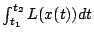 $\int_{t_{1}}^{t_{2}}L(x(t))dt$