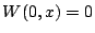 $W(0,x)=0$