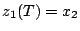 $z_{1}(T)=x_{2}$