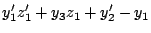 $\displaystyle y_{1}'z_{1}'+ y_{3}z_{1} + y_{2}' - y_{1}$