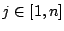 $j\in[1,n]$