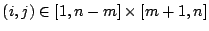 $(i,j)\in[1,n-m]\times[m+1,n]$