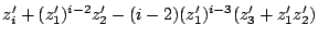 $z_{i}'+(z_{1}')^{i-2}z_{2}'-(i-2)(z_{1}')^{i-3}(z_{3}'+z_{1}'z_{2}')$
