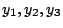 $y_{1}, y_{2},
y_{3}$
